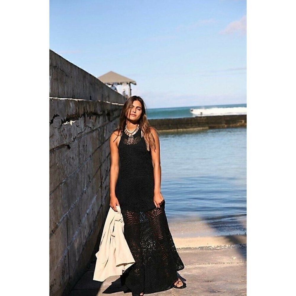 NWT FREE PEOPLE Sz XS LOWELL CROCHET MAXI DRESS